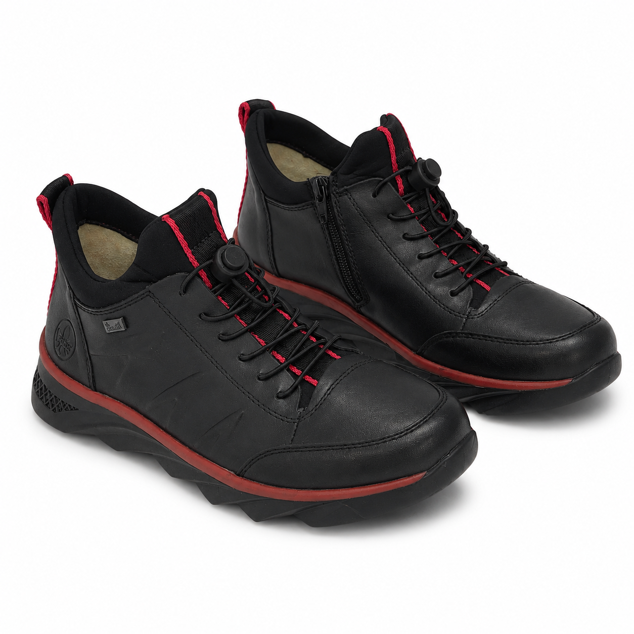 Ghete Casual Bărbați RIEKER RI405 Negru – Piele Naturală