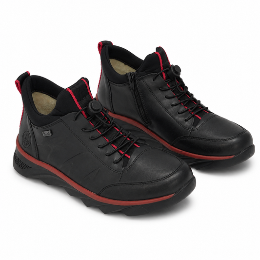 Ghete Casual Bărbați RIEKER RI405 Negru – Piele Naturală