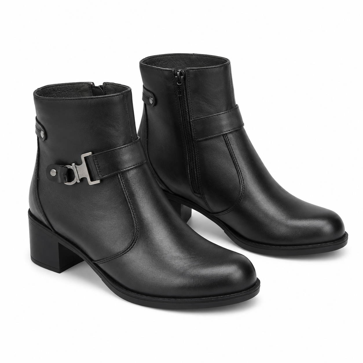 Ghete Casual Damă NICOLIS 141410 Negru – Piele Naturală