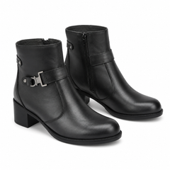 Ghete Casual Damă NICOLIS 141410 Negru – Piele Naturală