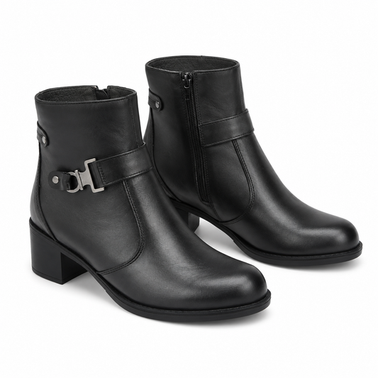 Ghete Casual Damă NICOLIS 141410 Negru – Piele Naturală