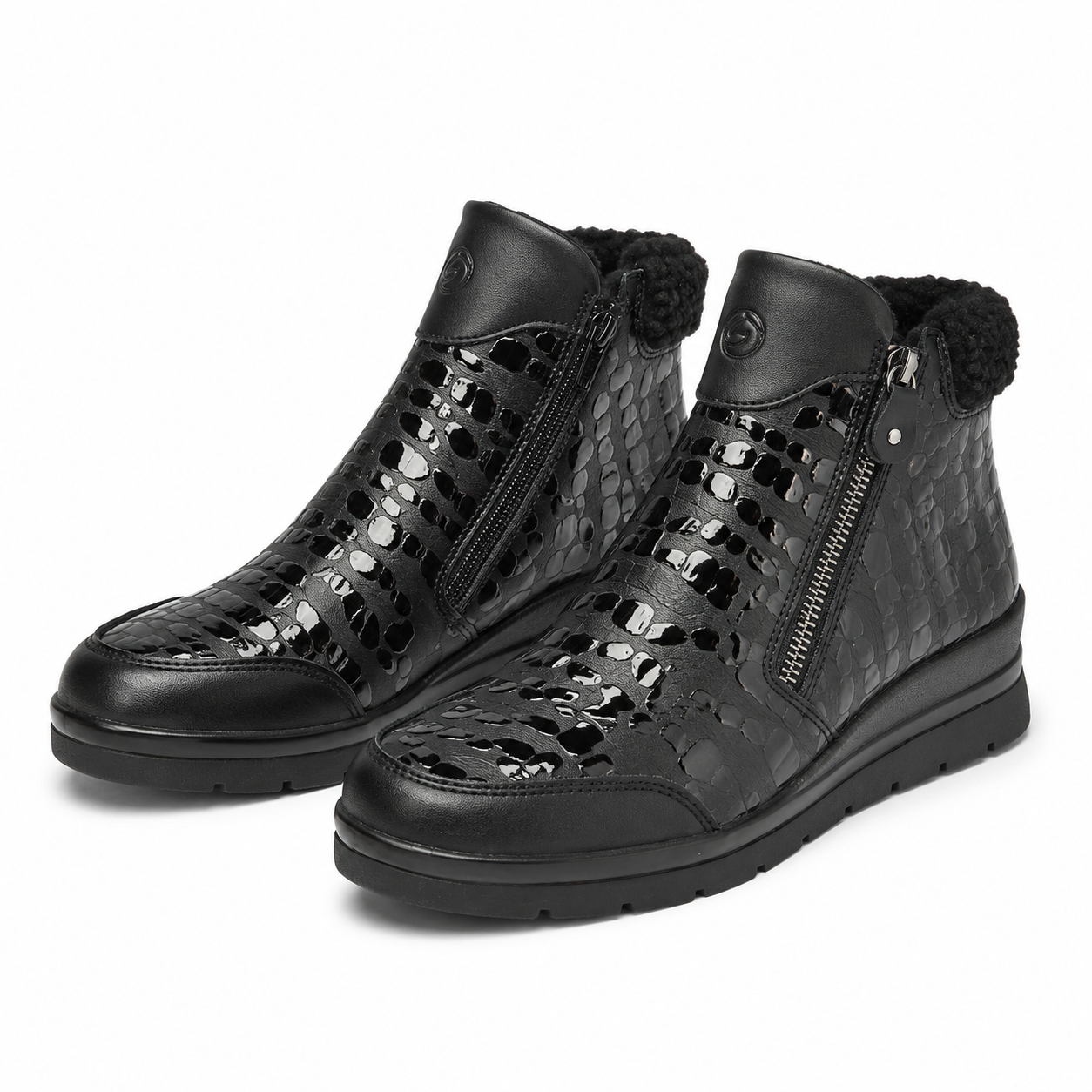 GHETE CASUAL DAMA REMONTE R0775-03 NEGRE CROCO