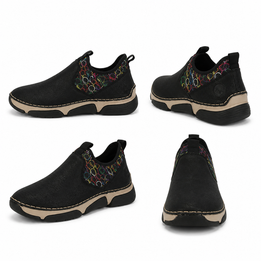GHETE CASUAL DAMA RIEKER 45957-00 NEGRE + COLOR