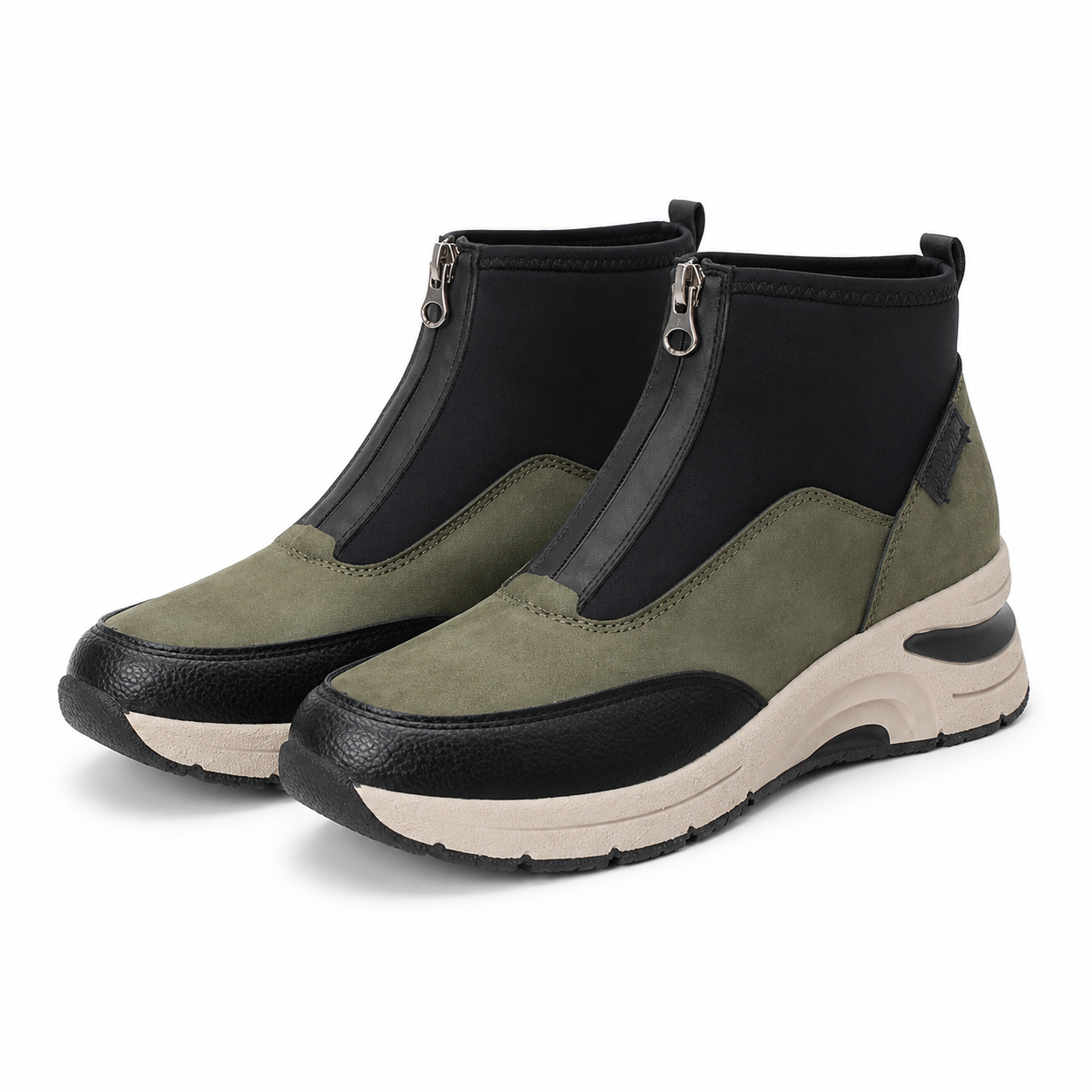 GHETE CASUAL DAMA RIEKER N9362-54 VERZI CU NEGRU