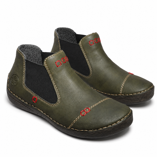 Ghete Casual Damă RIEKER 52590-53 Verde – Piele Ecologică