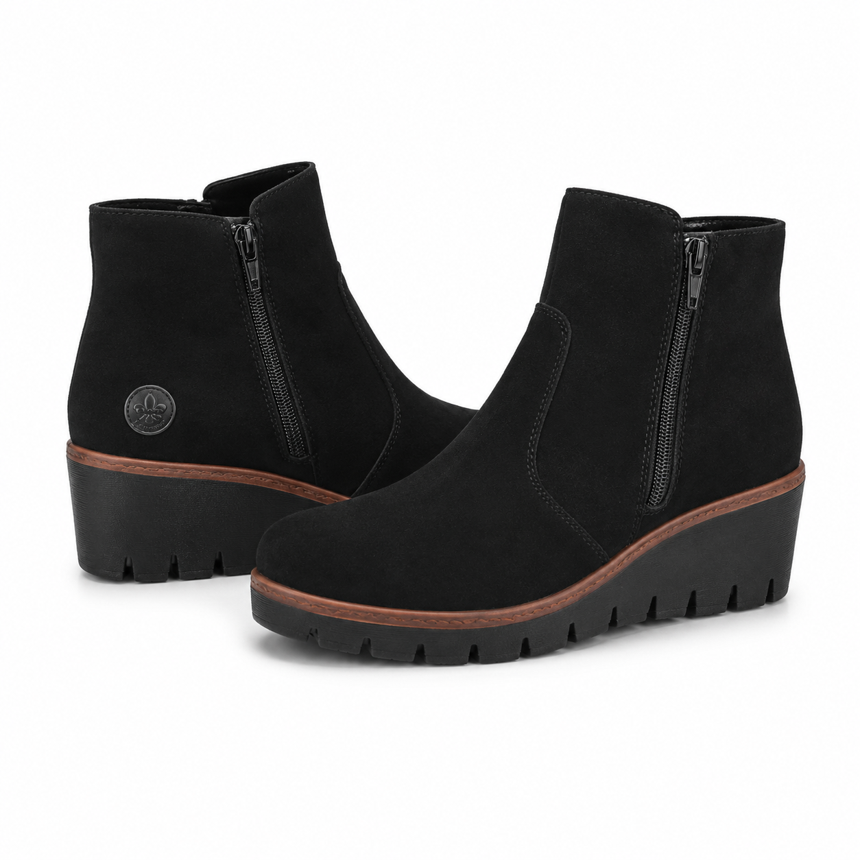 GHETE CASUAL DAMA RIEKER Y5065-00 NEGRE VELUR