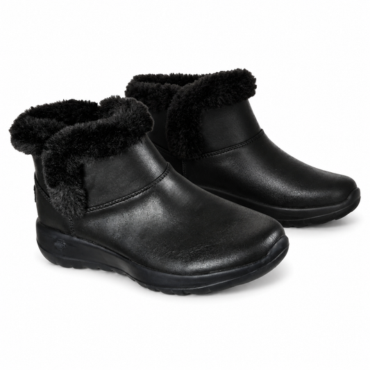 Ghete Casual Damă Skechers SK593 Negru – Piele Ecologică