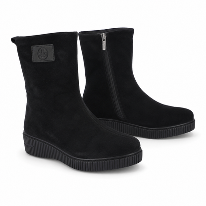 Ghete Casual Damă RIEKER 93370-00 Negru – Piele Întoarsă