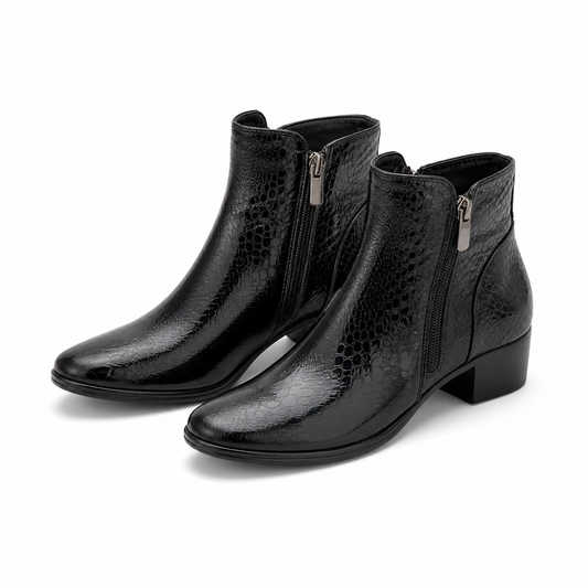 GHETE ELEGANTE DAMA DOGATI 017 351 NEGRE LAC + CROCO