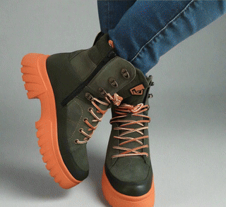 GHETE CASUAL DAMA RIEKER W1871-54 VERZI KAKI - imagine 2
