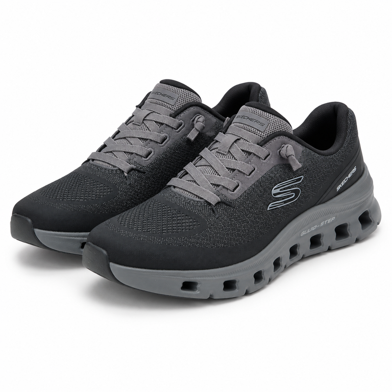 PANTOFI SPORT BĂRBAȚI SKECHERS 233132 BKCC NEGRI/GRI