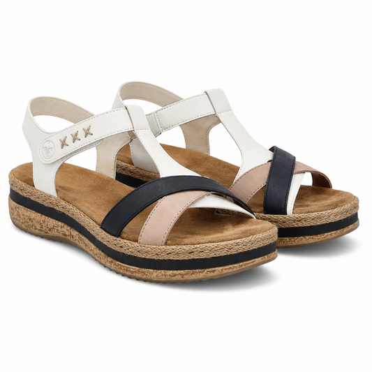 Sandale Casual Dama Piele Naturala Bleumarin Rieker V0919-81