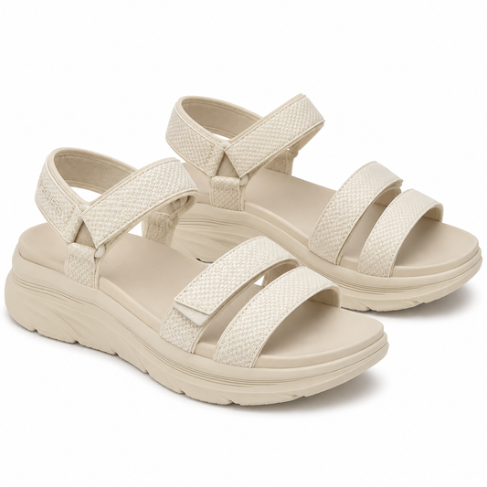 Saboti Casual Dama Textil Bej Skechers 119828 - cu Talpa Chunky