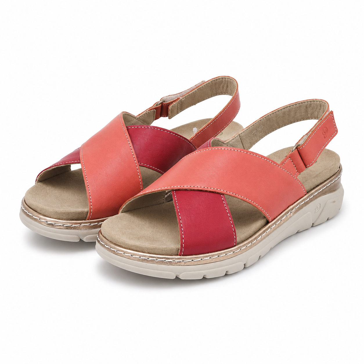 SANDALE CASUAL DAMA SUAVE 12505VT MOSTAR 37-N ROSII CU CORAL