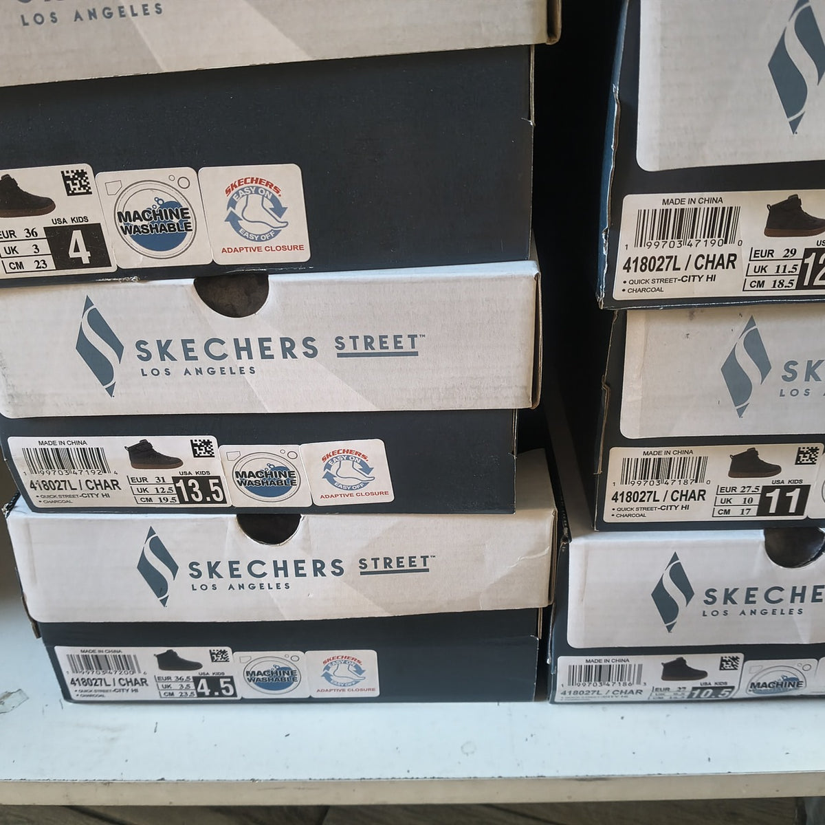 Ghete Sport Băieți Skechers Quick Street City Hi 418027L Gri Antracit - poza receptie