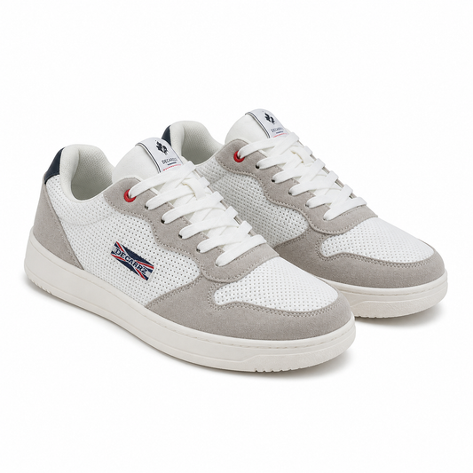 PANTOFI CASUAL BARBATI DECAR 9903 ALBI CU GRI VELUR