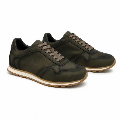 Pantofi Casual Bărbați Eldemas 3-1066-12 Verde - Piele Naturală Nubuck
