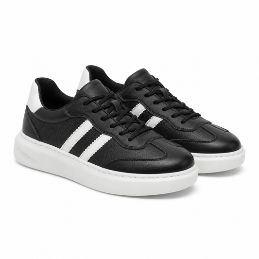 PANTOFI CASUAL BARBATI FRANCO GERARDO 02-208 NEGRI CU ALB