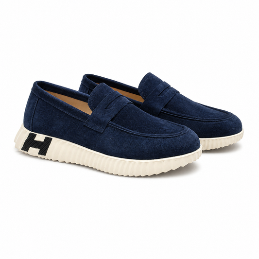 Pantofi Casual Bărbați Franco Gerardo 25860 Bleumarin Velur - Piele Naturală Întoarsă
