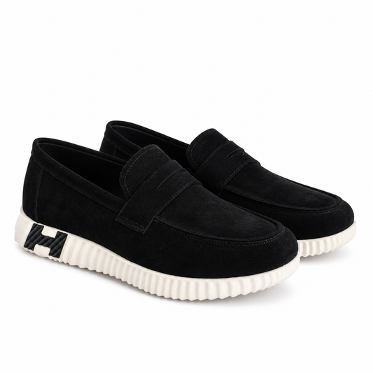 Pantofi Casual Bărbați Franco Gerardo 25860 Negru Velur - Piele Naturală Întoarsă