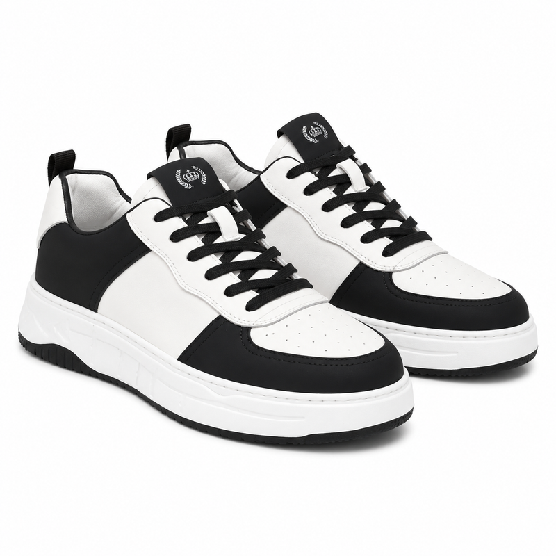 PANTOFI CASUAL BARBATI FRANCO GERARDO 8268 ALBI CU NEGRU