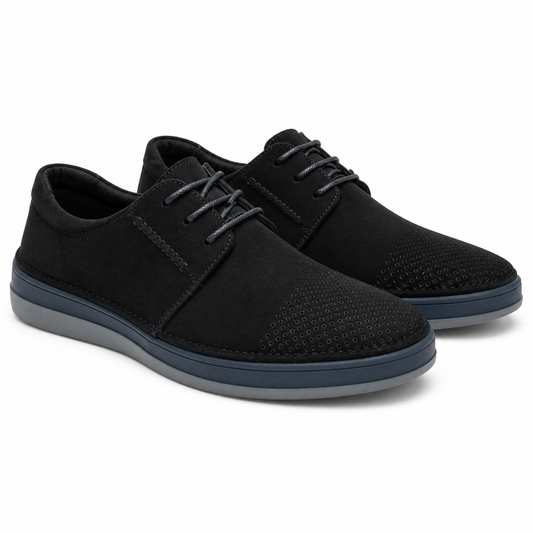 PANTOFI CASUAL BARBATI MELS W011-5 NEGRU VELUR