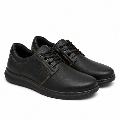 Pantofi Casual Bărbați Rieker 10424-00 Negru - Piele Naturală + Ecologică
