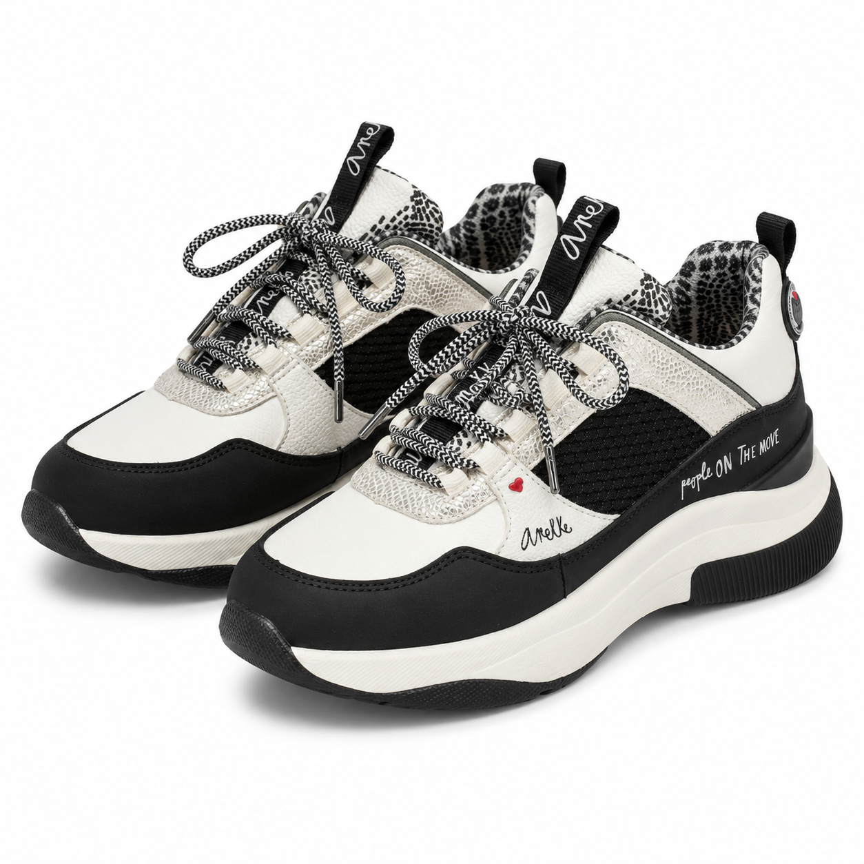 PANTOFI CASUAL DAMA ANEKKE 38380-854 ALBI + NEGRI