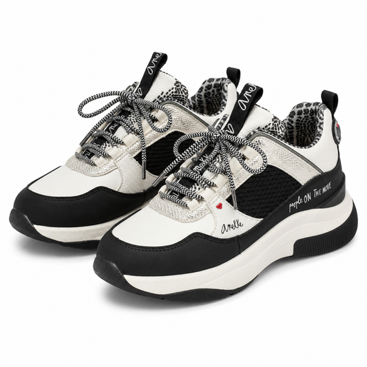PANTOFI CASUAL DAMA ANEKKE 38380-854 ALBI + NEGRI