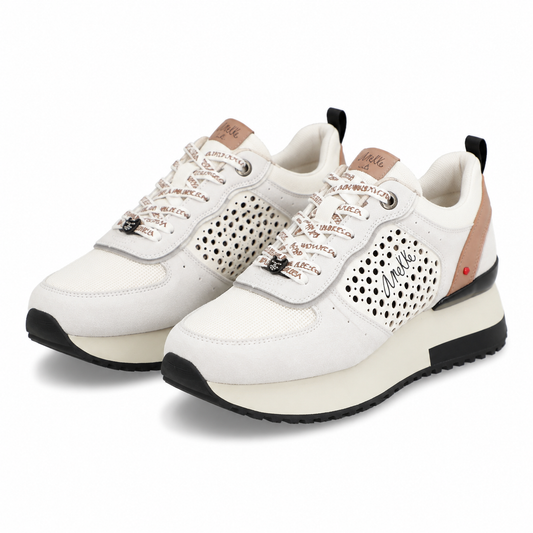 PANTOFI CASUAL DAMA ANEKKE 40370-852 ALBI CU COLOR