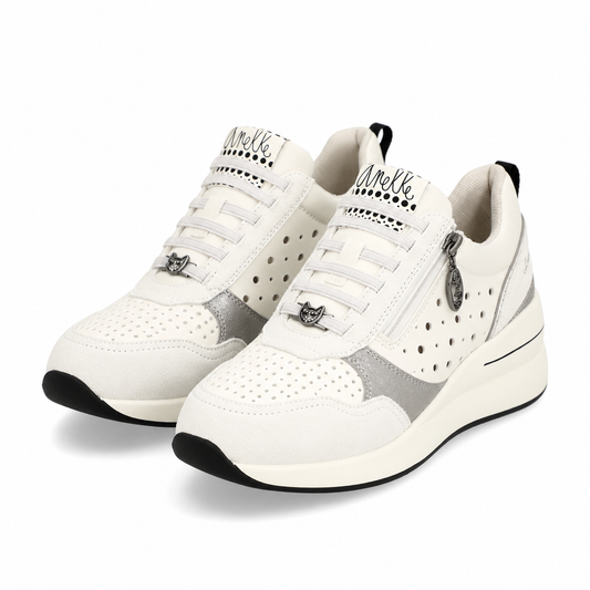 PANTOFI CASUAL DAMA ANEKKE 40370-864 ALBI (SPRE CREM)