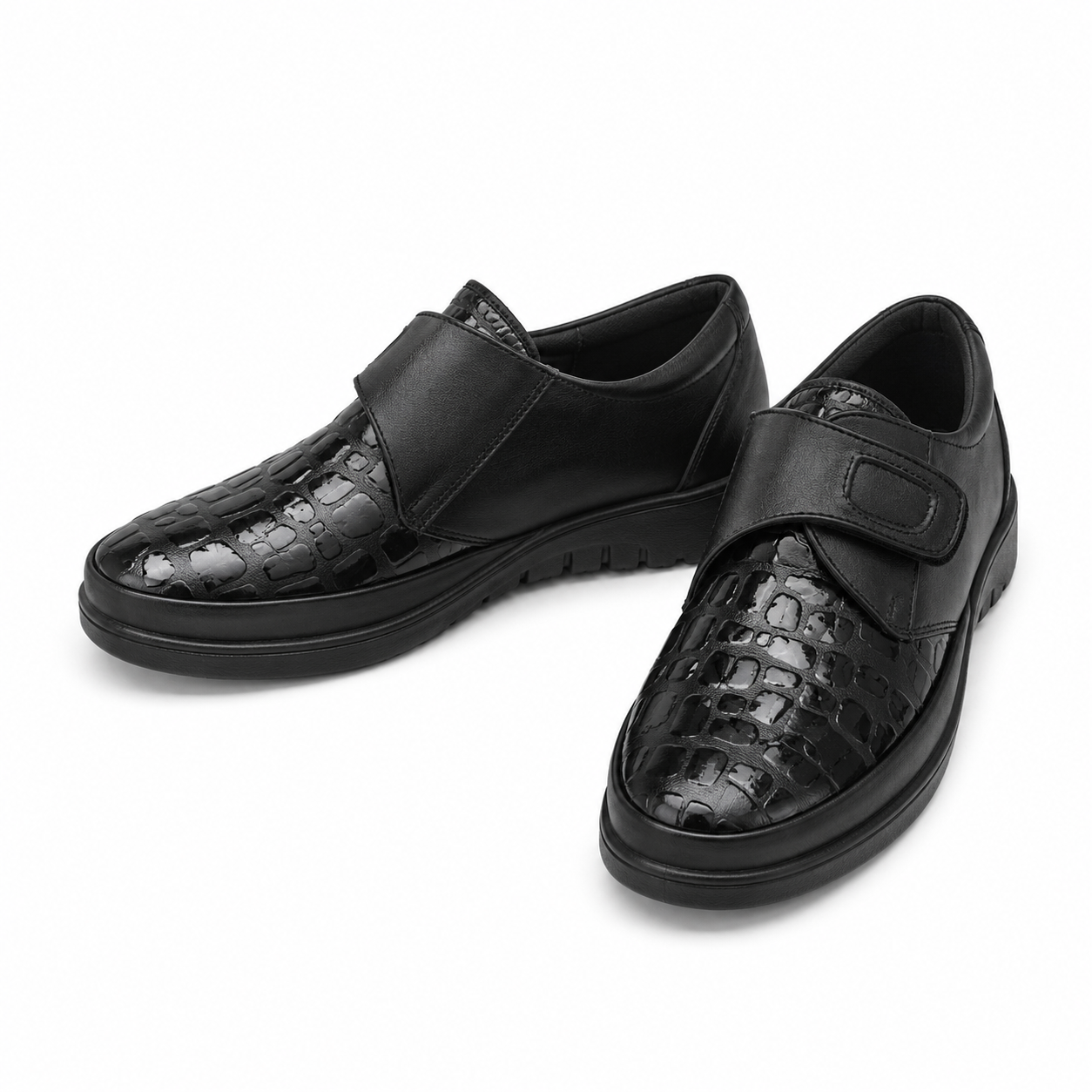 PANTOFI CASUAL DAMA BIO FLEX H-0010 NEGRI + CROCO