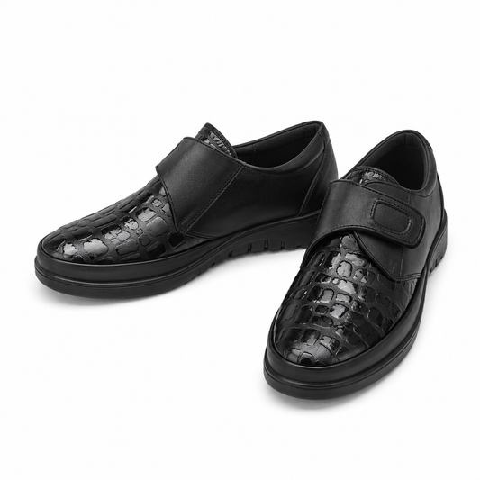 PANTOFI CASUAL DAMA BIO FLEX H-0010 NEGRI + CROCO