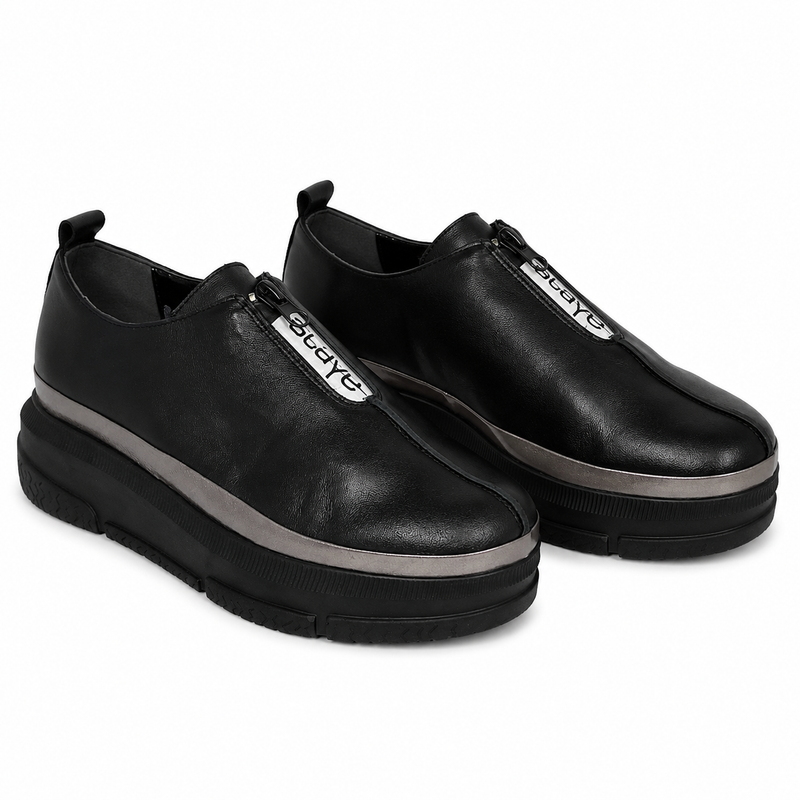 Pantofi Casual Damă PERLLA 1247-7 Negru – Piele Naturală