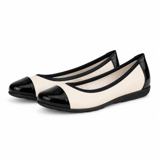 PANTOFI CASUAL DAMA CAPRICE 22152-28 BEJ + NEGRU LAC