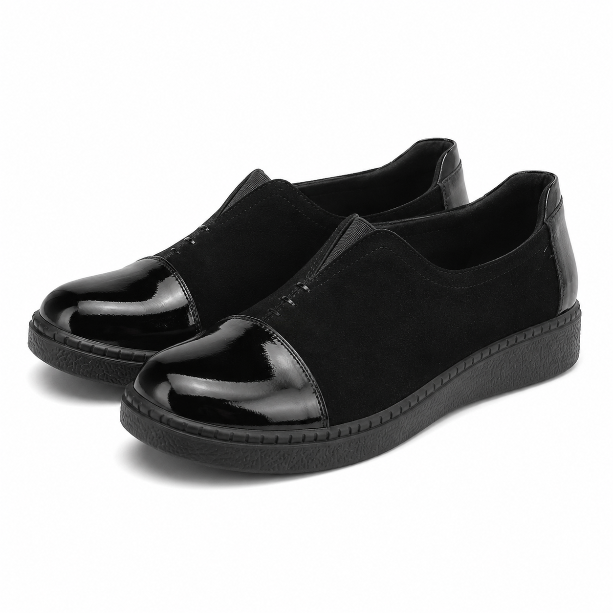 PANTOFI CASUAL DAMA FORMAZIONE 2255Q12 NEGRI VELUR + LAC