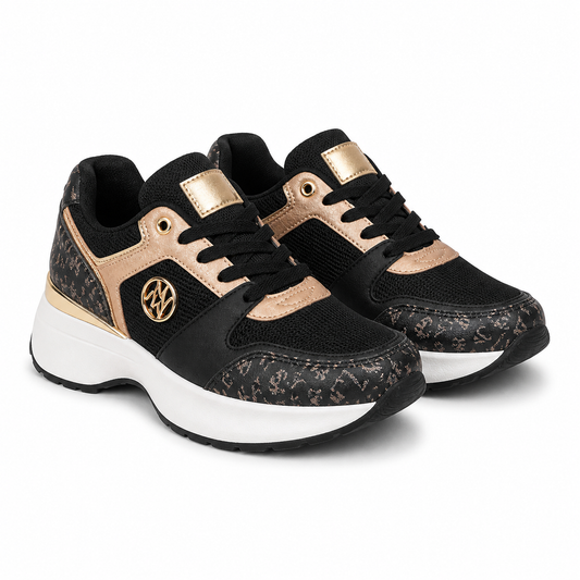 PANTOFI CASUAL DAMA JOMIX WSC250524-1 NEGRI CU GREJ