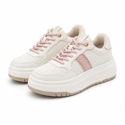 PANTOFI CASUAL DAMA MISSCAT 250536-6 ALBI CU ROZ