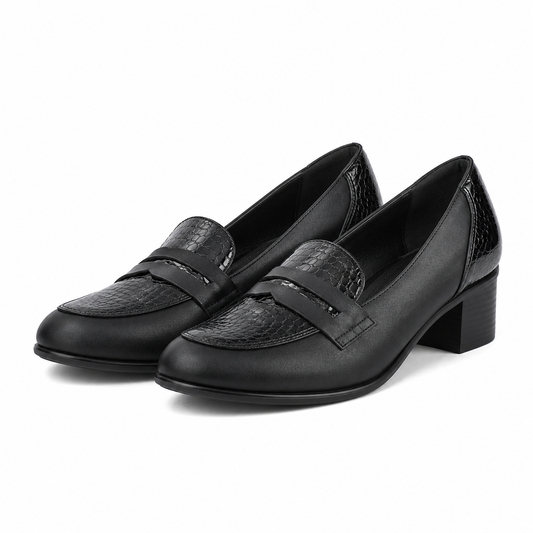 PANTOFI CASUAL DAMA NICOLIS 125009 NEGRI + CROCO