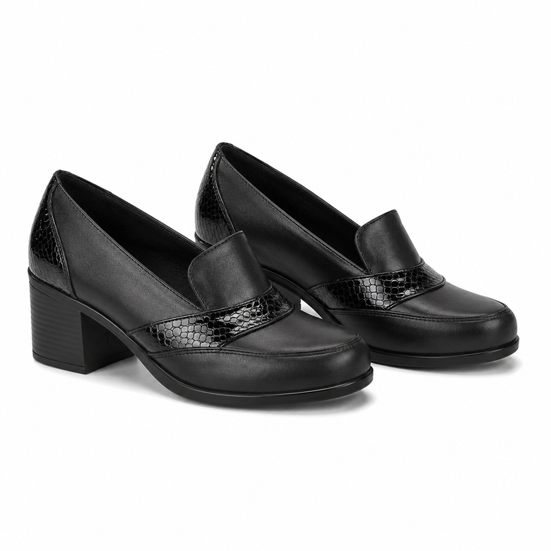 PANTOFI CASUAL DAMA NICOLIS 125394 NEGRI + CROCO