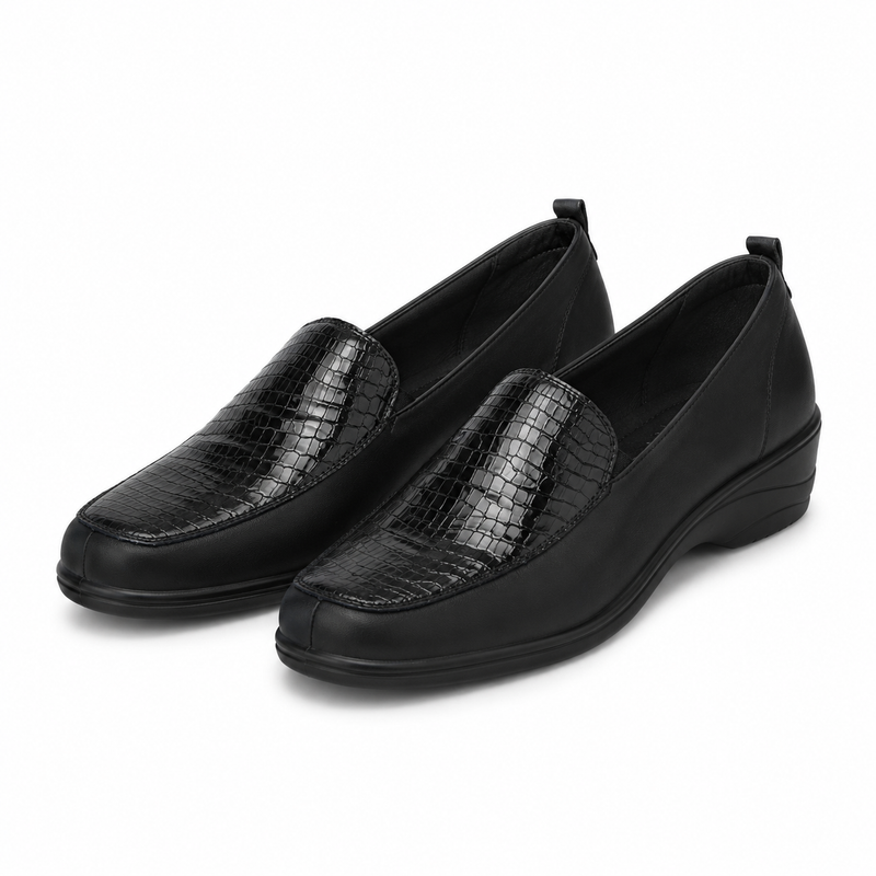 PANTOFI CASUAL DAMA PASS 400018 01-O NEGRI + CROCO