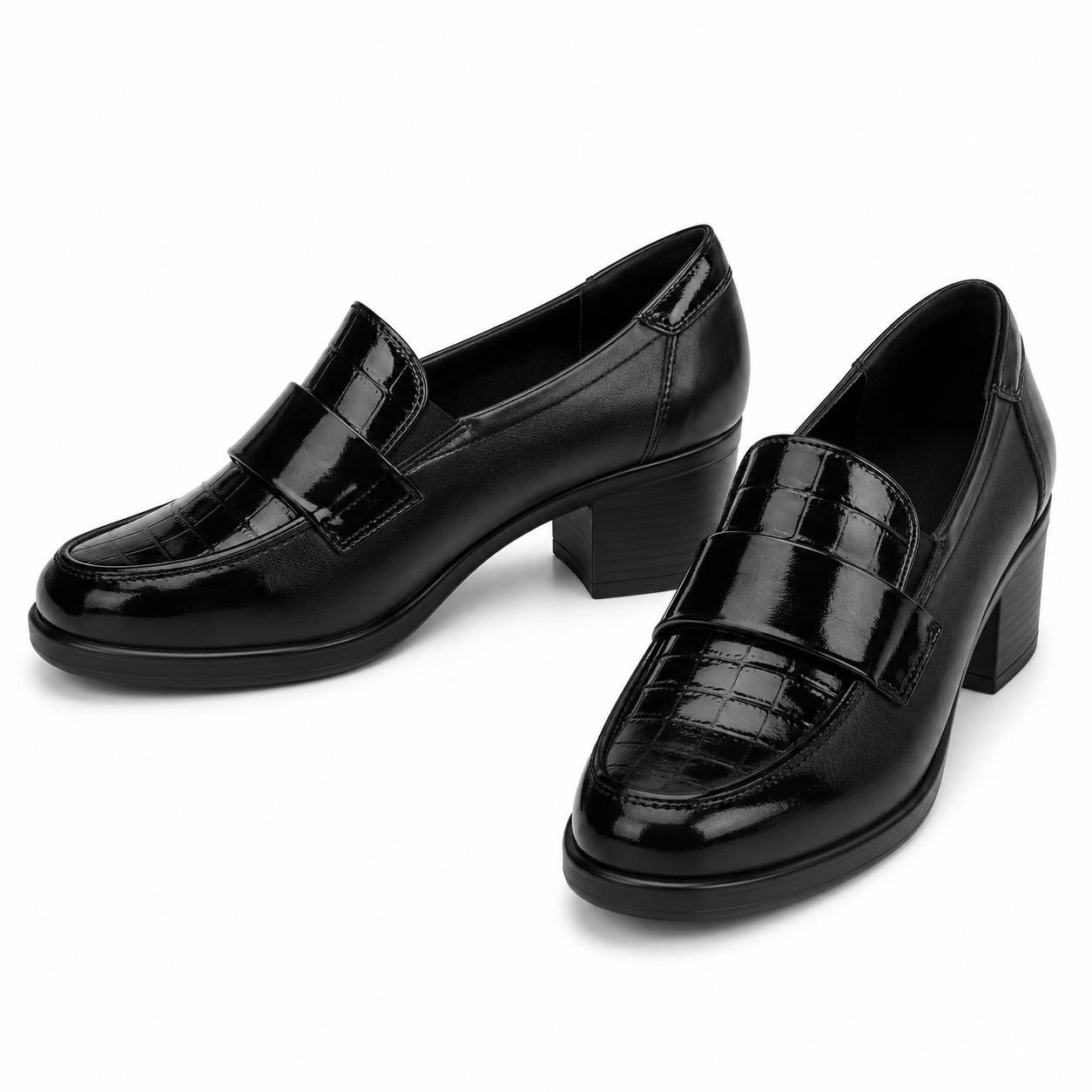 PANTOFI CASUAL DAMA PASS 450024 01-L NEGRI LAC CROCO