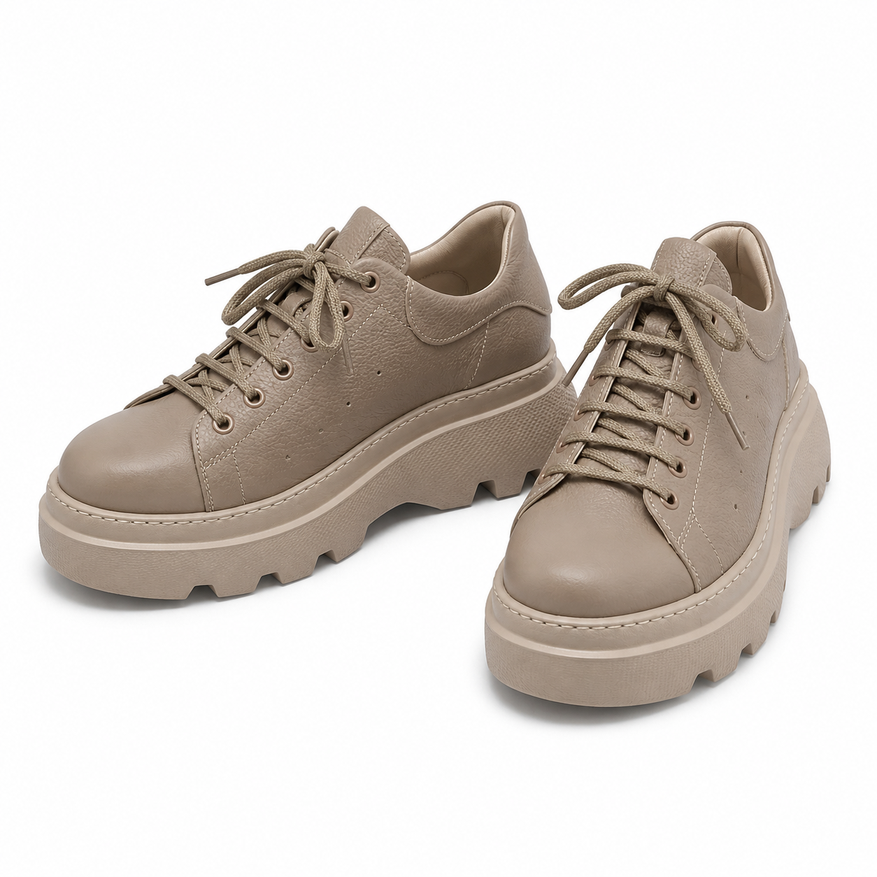 Pantofi Casual Damă Perlla 4284-2 Grej - Piele Naturală