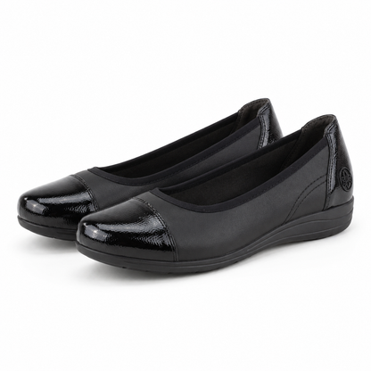 PANTOFI CASUAL DAMA RIEKER L9351-00 NEGRI + LAC