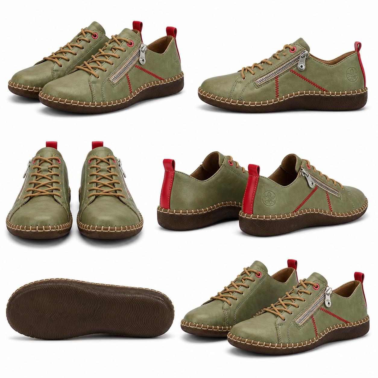 PANTOFI CASUAL DAMA RIEKER N2401-54 VERDE OLIVE