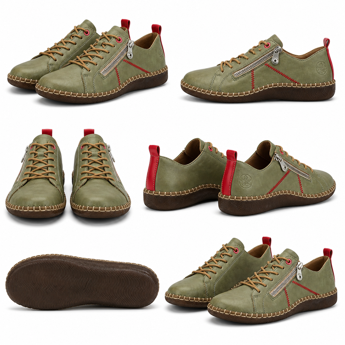 PANTOFI CASUAL DAMA RIEKER N2401-54 VERDE OLIVE