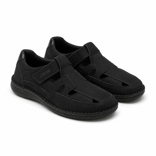 PANTOFI CASUAL PERFORATI BARBATI OTTER 9543 01-2 NEGRI NUBUCK