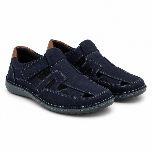 PANTOFI CASUAL PERFORATI BARBATI OTTER 9543 42-2 NAVY NUBUCK