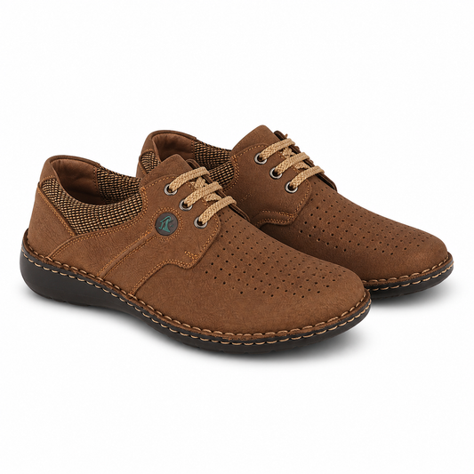 PANTOFI CASUAL PERFORATI BARBATI OTTER 9560 04-2 MARO TABACCO NABUK