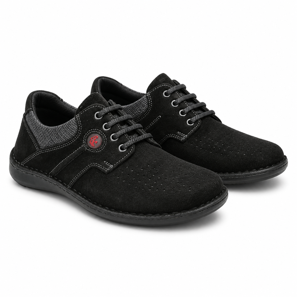 PANTOFI CASUAL PERFORATI BARBATI OTTER 9560 L2-2 NEGRI VELUR